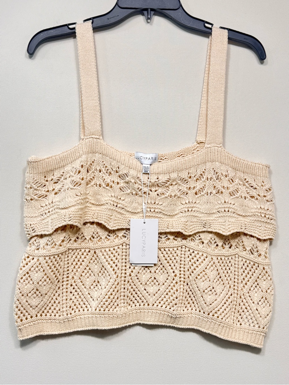 Lucy Paris Crochet Sleeveless Cropped Top size Xlarge nwt